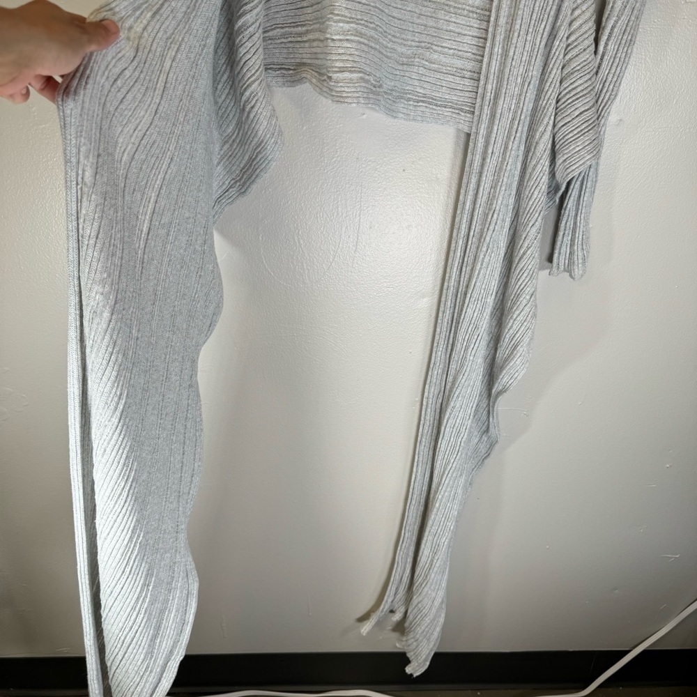 Olympic Gregory Greek open front knit sweater cardigan drape front gray cotton - Picture 6 of 15